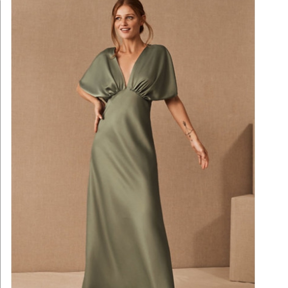BHLDN Leila Satin Charmeuse Maxi Dress